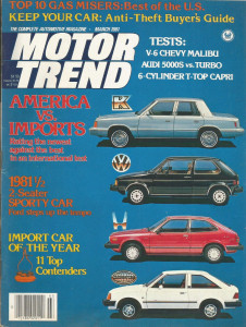 MOTOR TREND 1981 MAR - Le CAR TURBO, CAPRI, RAINBOW
